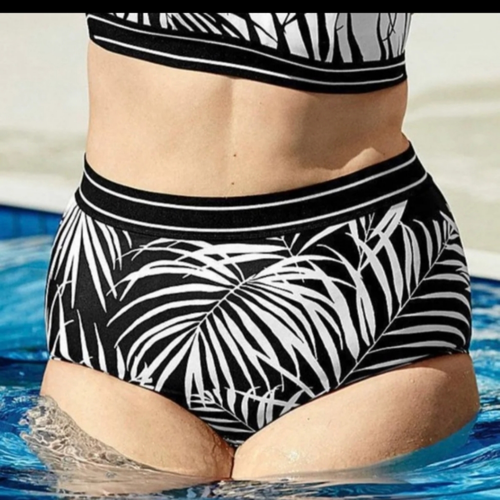 Cacique palm print swim bottoms sz 22
